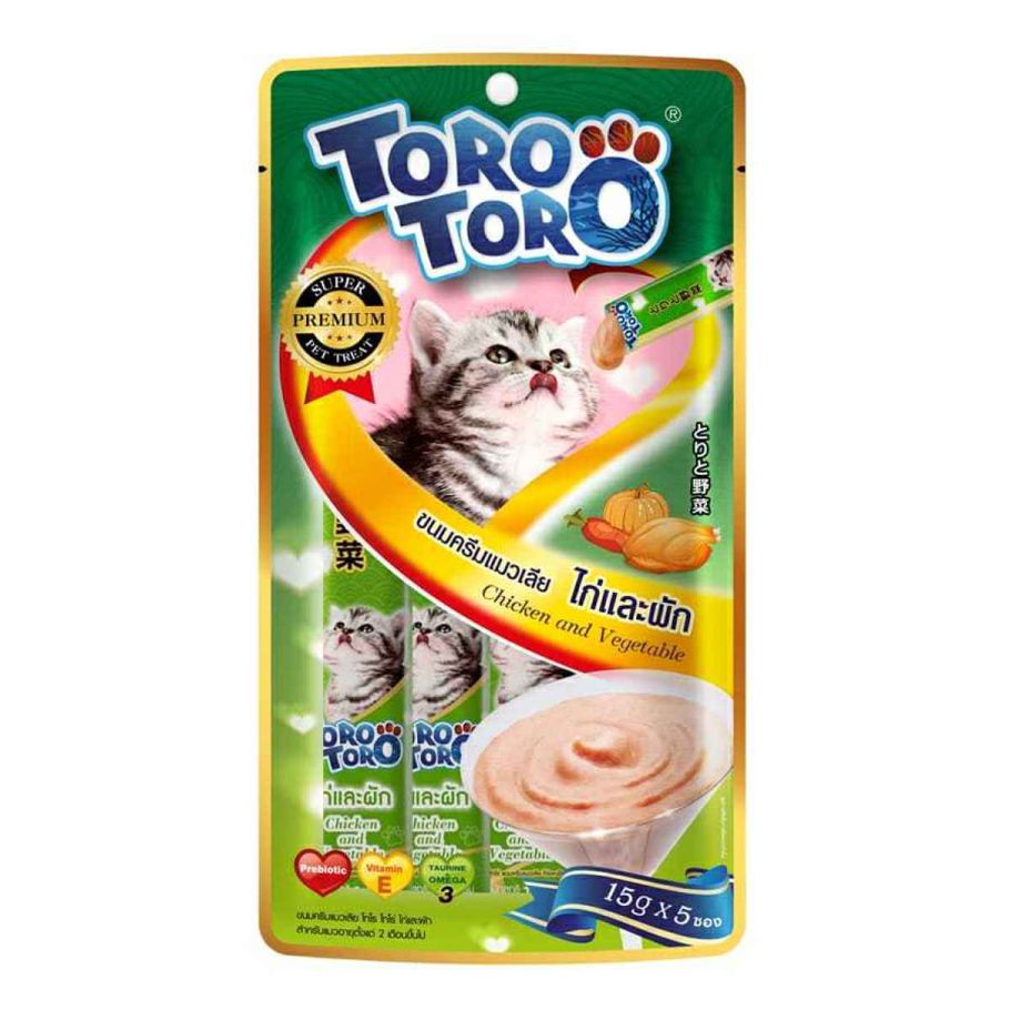 Toro Toro Likable creamy Cat Treat Chicken & Vegetable cat food 15 gx5pcs