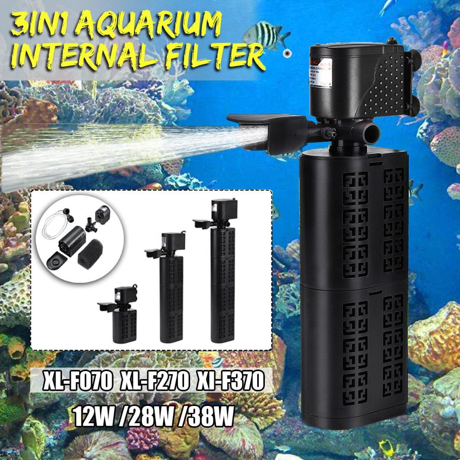 3 Pet Supplies in 1 Circulate Filter 38W 2800L/H And Increase Oxygen Aquarium Filter Oxygen Submersible Water Pump Fish Pond Aquarium Filter - XL-F070