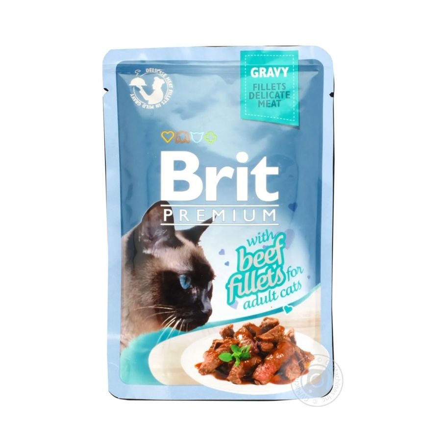 Brit Premium With Beef Fillets For Adult Cats Gravy 85g