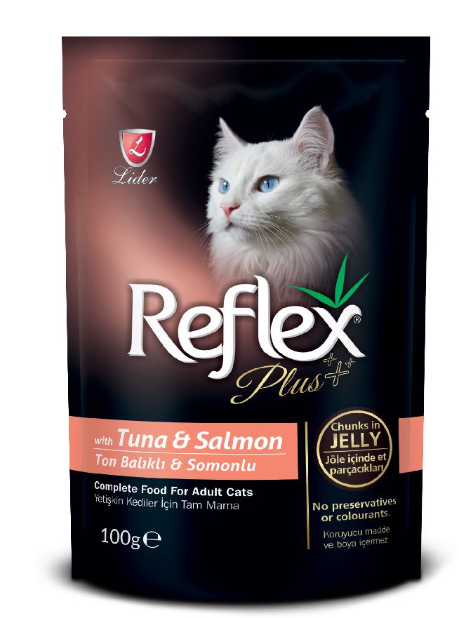 Reflex Plus Pouch 1 year+ Cat Tuna & Salmon  Chunks in Jelly 100 g