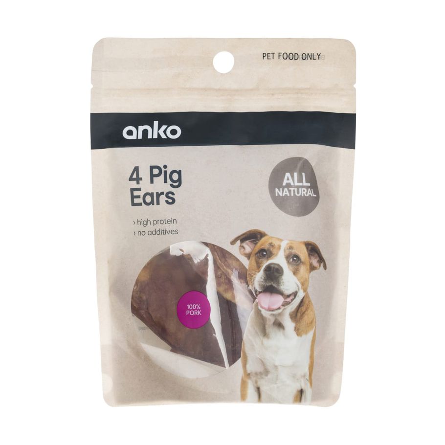 Pet Treat Pig Ears 4 Pack
