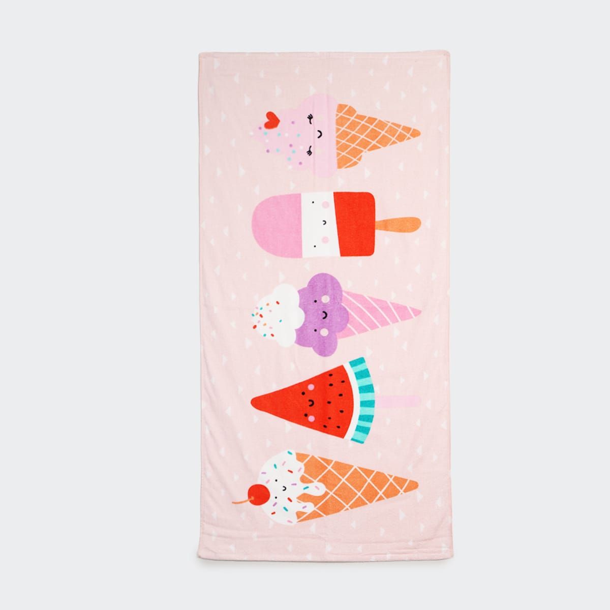 Kids Cotton Velour Beach Towel - Ice Cream