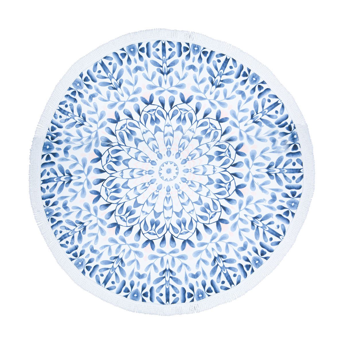 Cotton Velour Round Beach Towel - Aztec