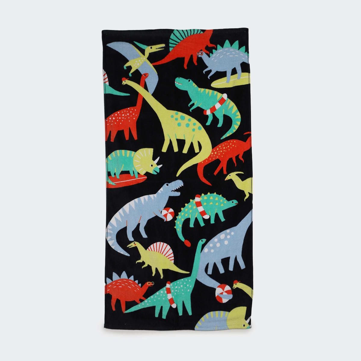 Kids Cotton Velour Beach Towel - Dinosaur