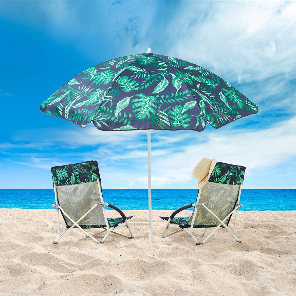 1.8m Tropical Leaf Beach Umbrella