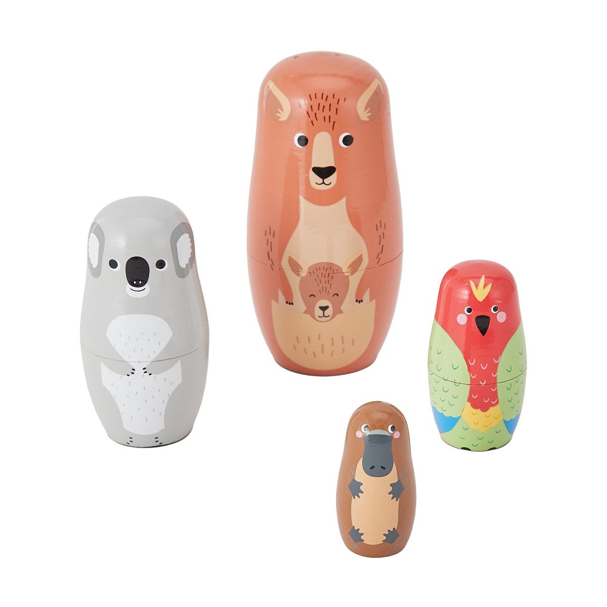 4 Piece Nesting Animals