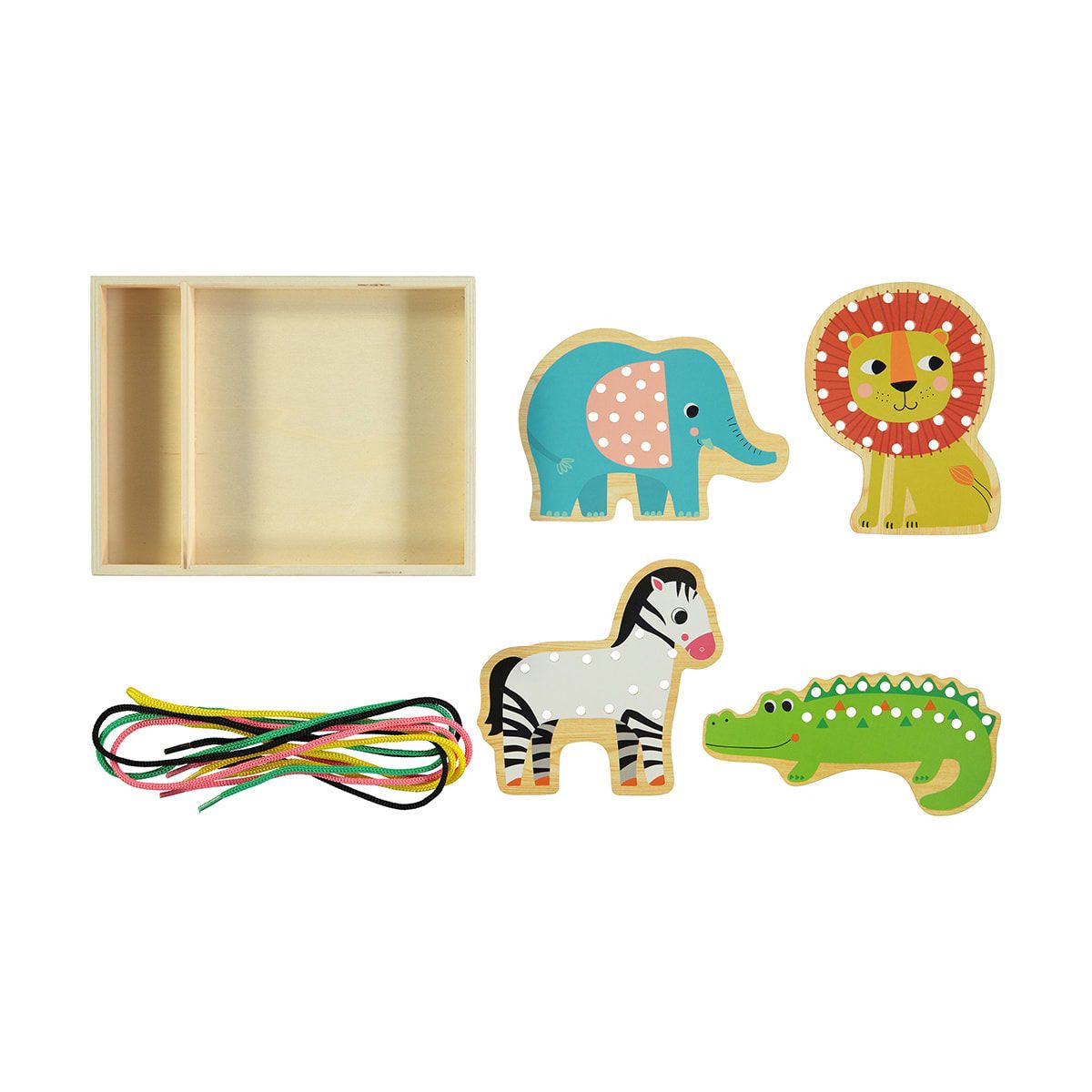 Wooden Animals Threading Set