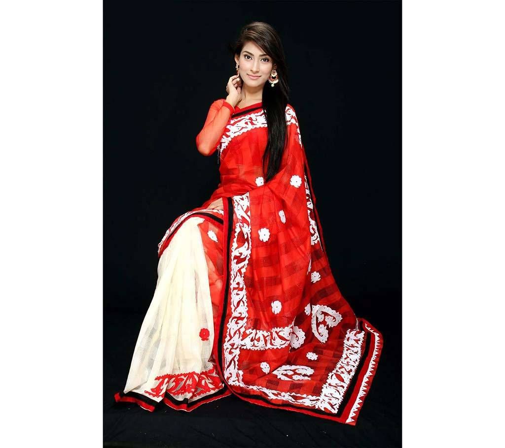 Silk Applique Sharee with Blouse Piece 