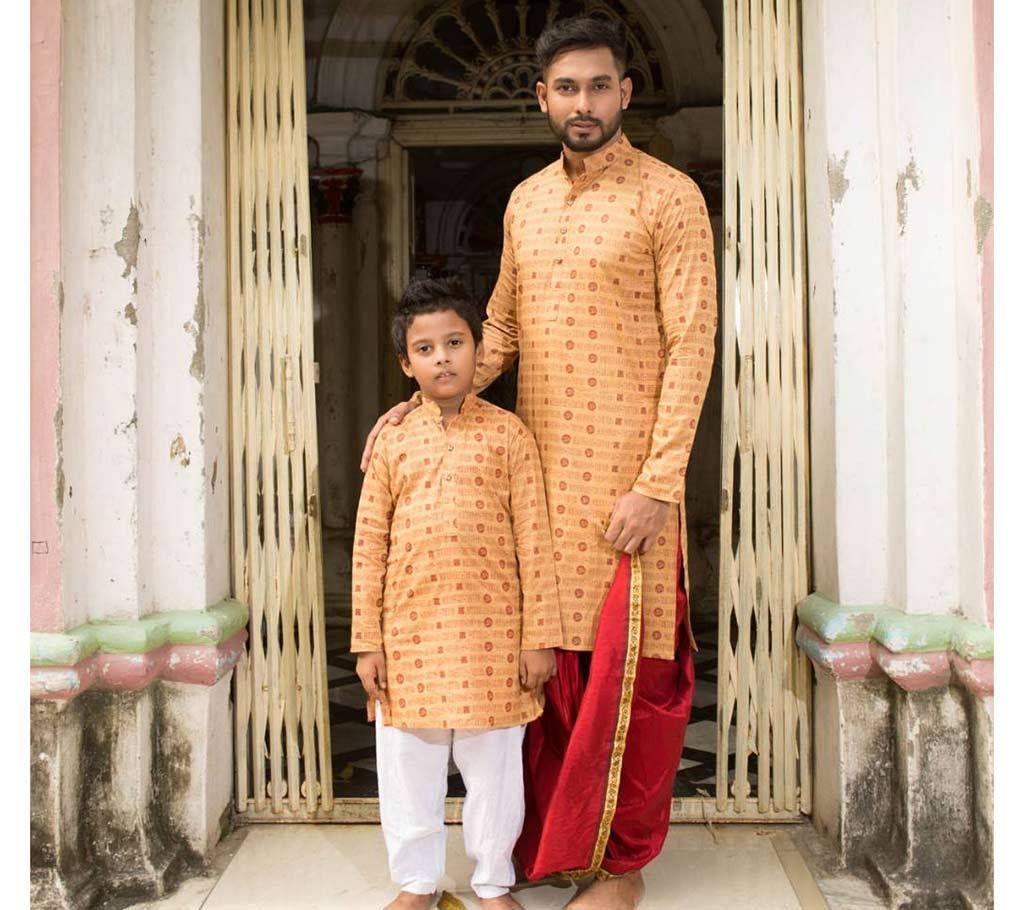 Menz & Kids Puja Special Matching Punjabi Set