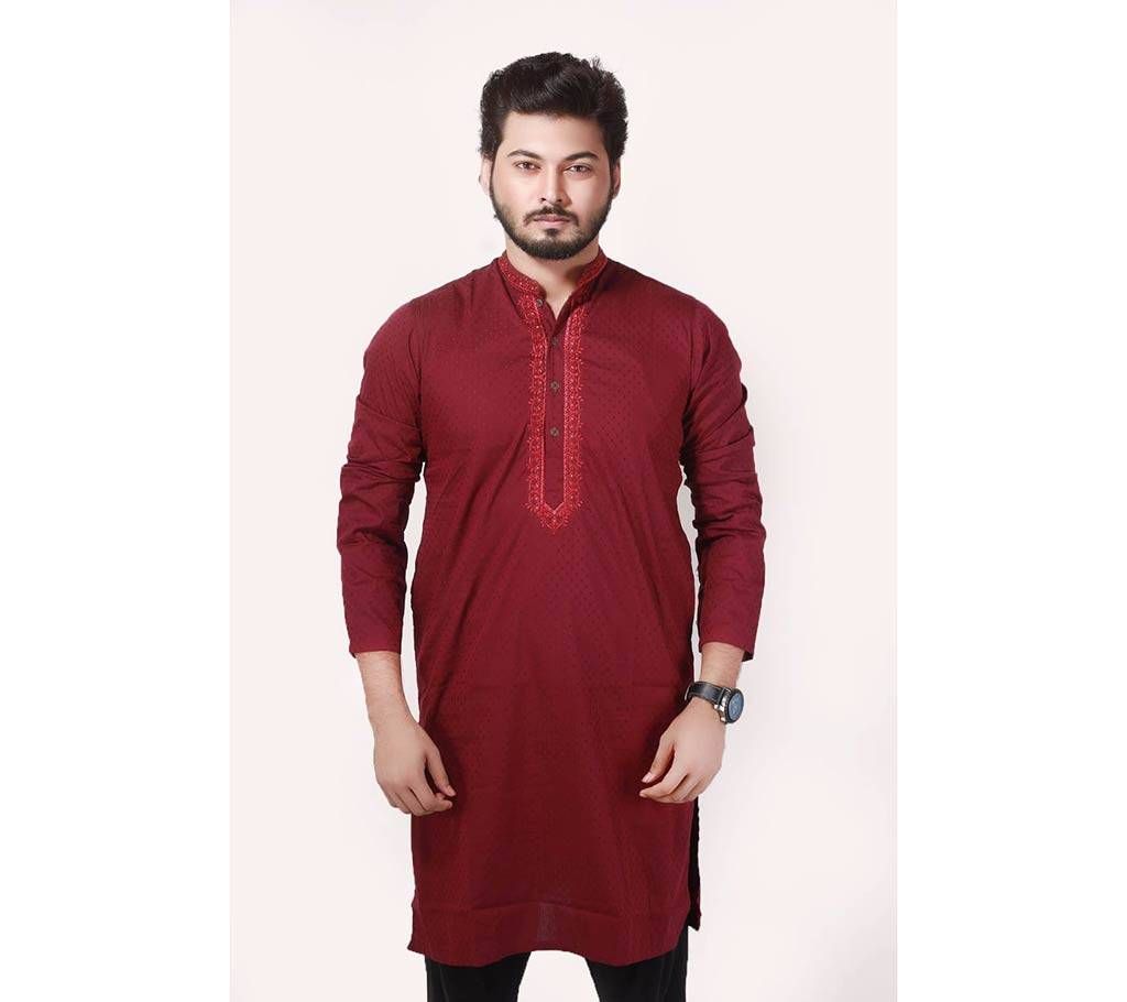 Semi-long Gents Cotton Panjabi 889