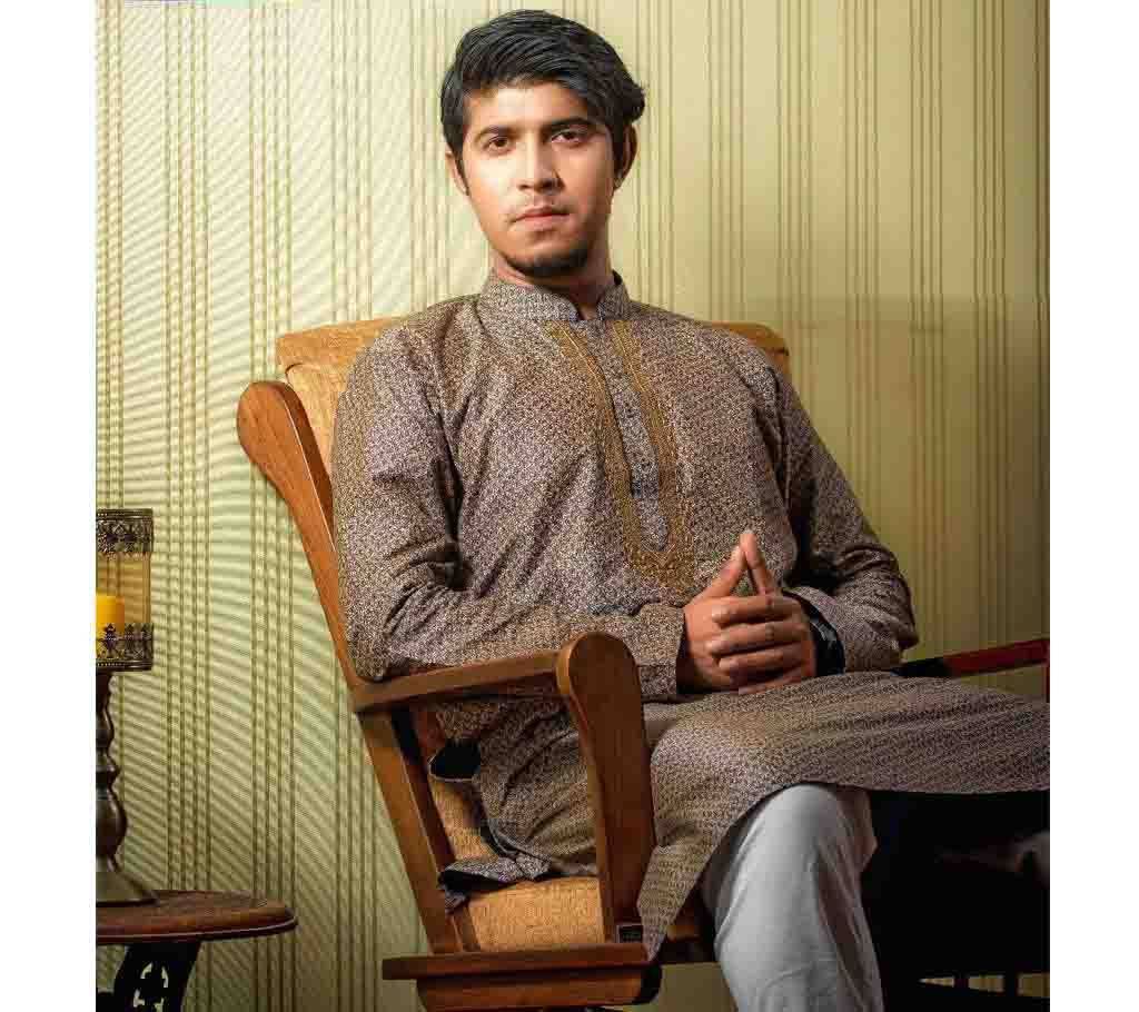 Menz Semi Long Dye Cotton Yarn Panjabi