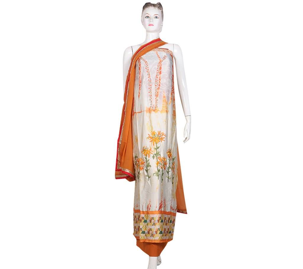 Unstitched Silk Three Piece
