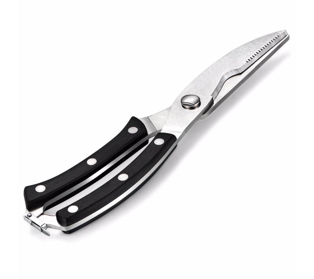 Multi Function Stainless Steel Scissor Black Handle