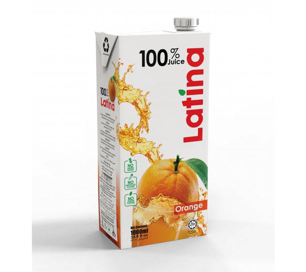 LATINA 100% Juice 1ltr - Orange - 33493
