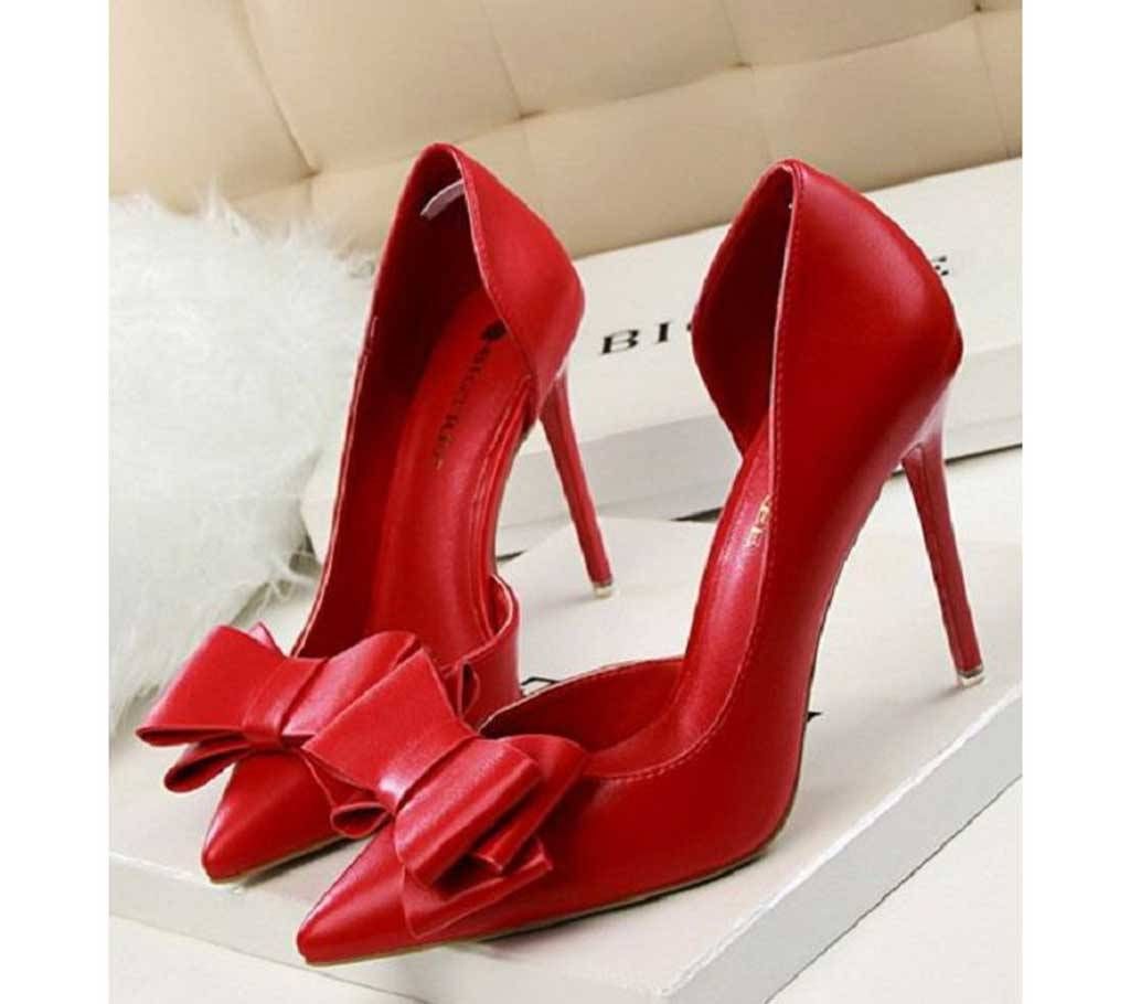 RED LADIES HIGH HEEL SHOES 