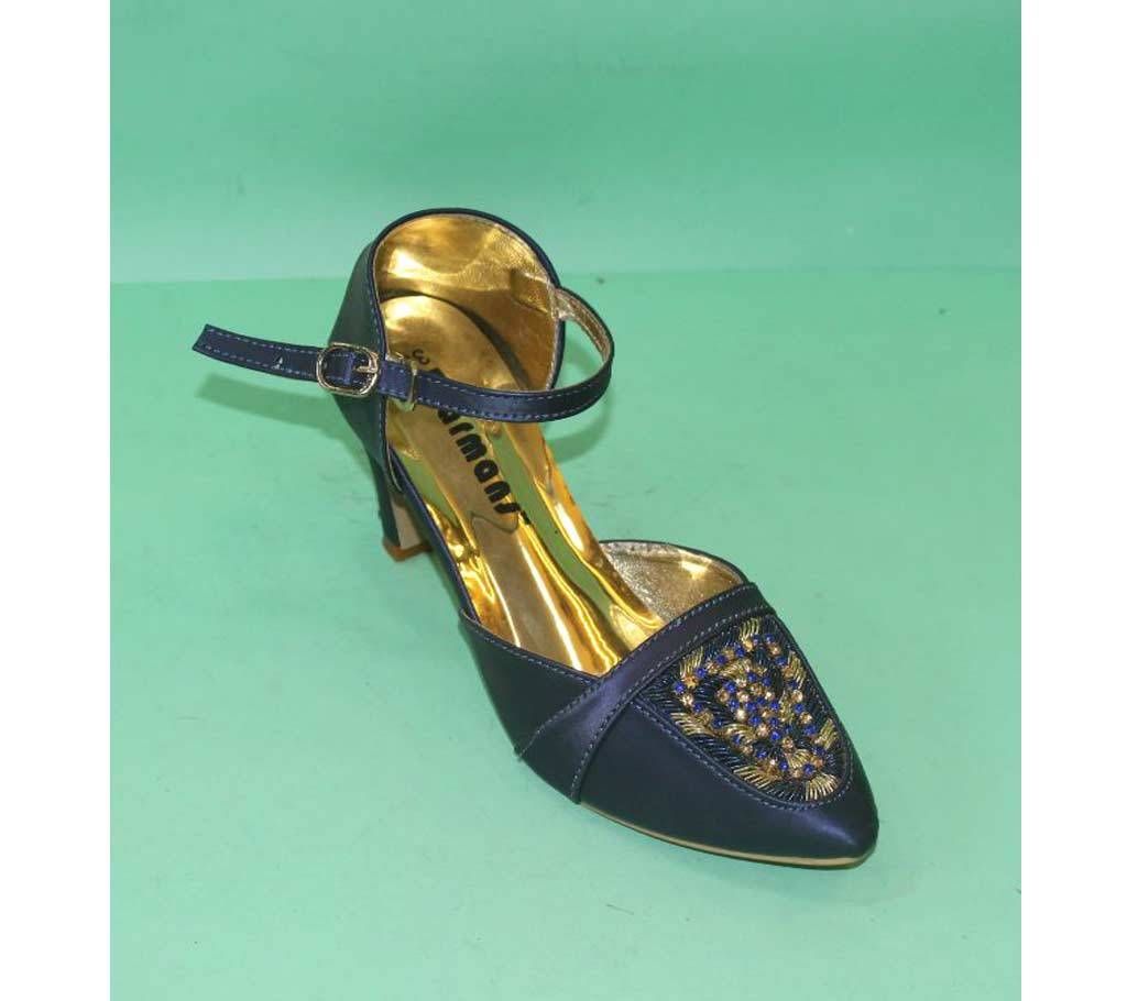 Blue Artificial Leather  High Heels for Women