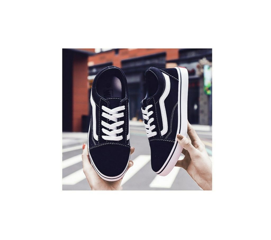vans Old Skool Classic Black & Blue Sneakers vans shoes