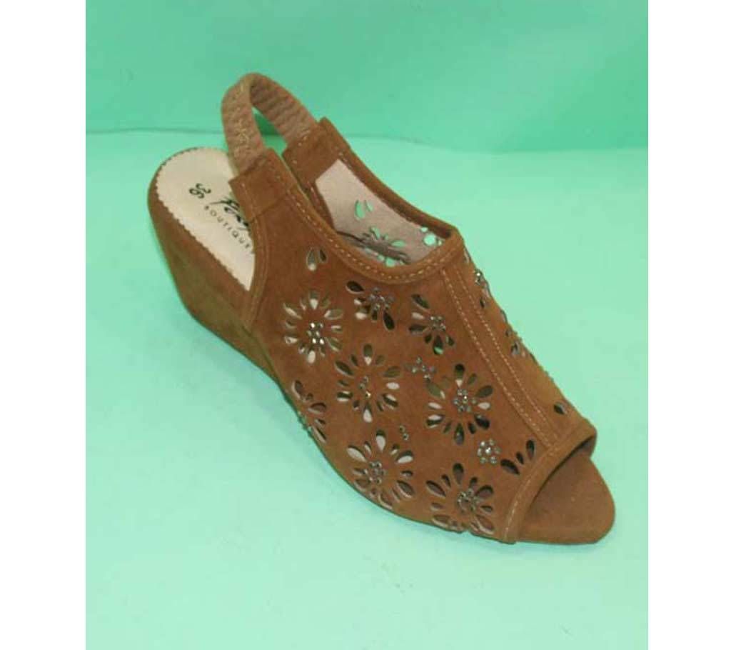 Olive Artificial Leather  Flat Heels for Women