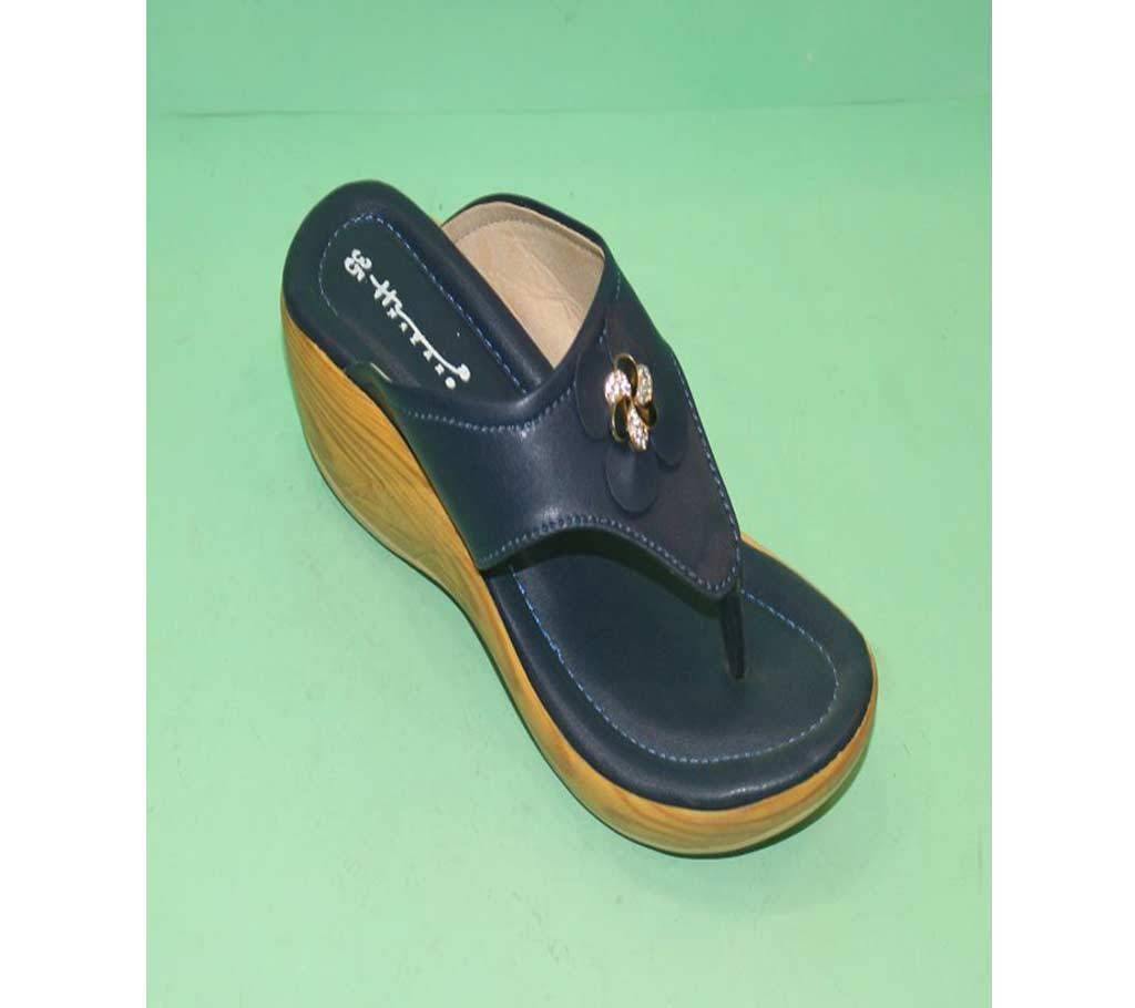 Blue Artificial Leather Sandal for Women