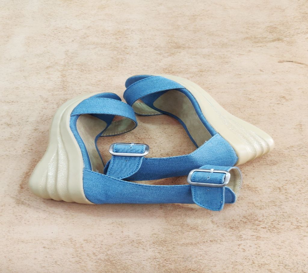 Sky-blue Original Leather Sandal for Women