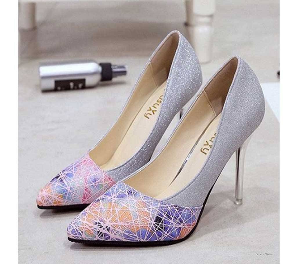SILVER LADIES HEEL Shoes CODE: 3168