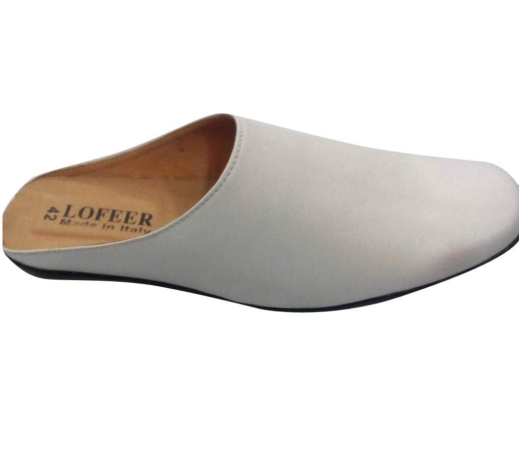 Lofeer men's white leather sandals 17501