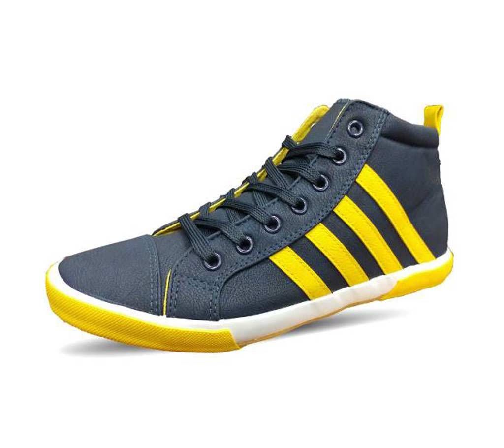 men's faux leather casual sneakers 