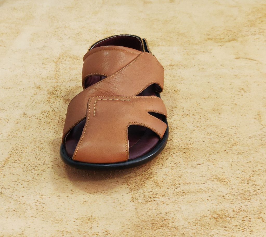 Brown Genuine Leather Sandal for Men