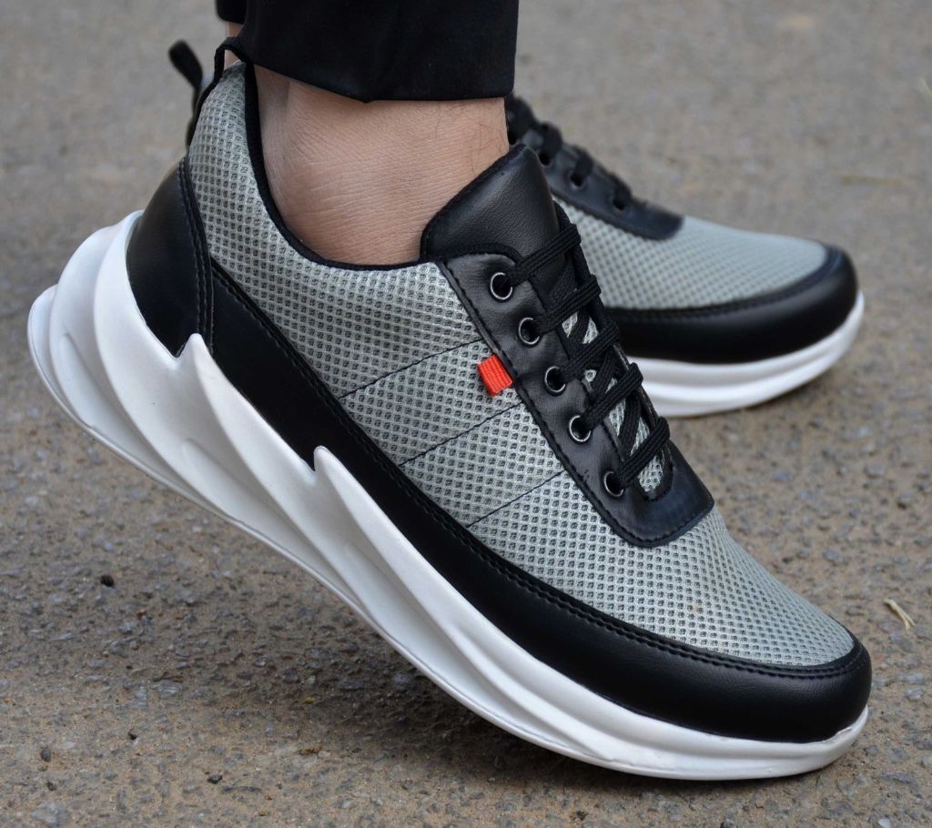 Gray Mesh Men Sport Sneaker Shoes 7