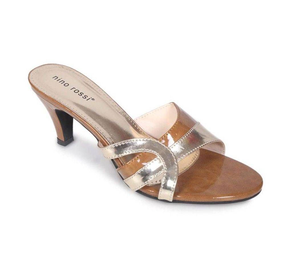 Nino Rossi Brown & Golden Leather Ladies Semi Heel