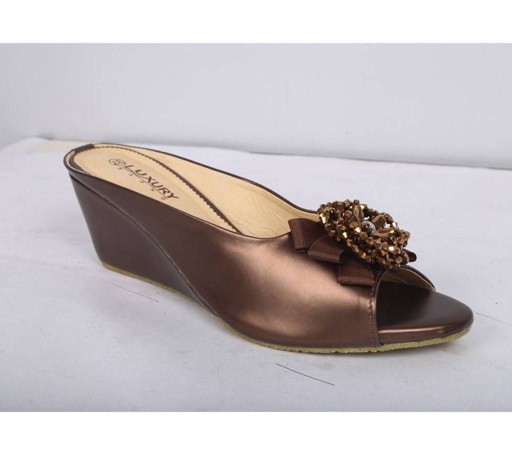 Artificial Leather Wedge High Heel Sandals fFor Women 