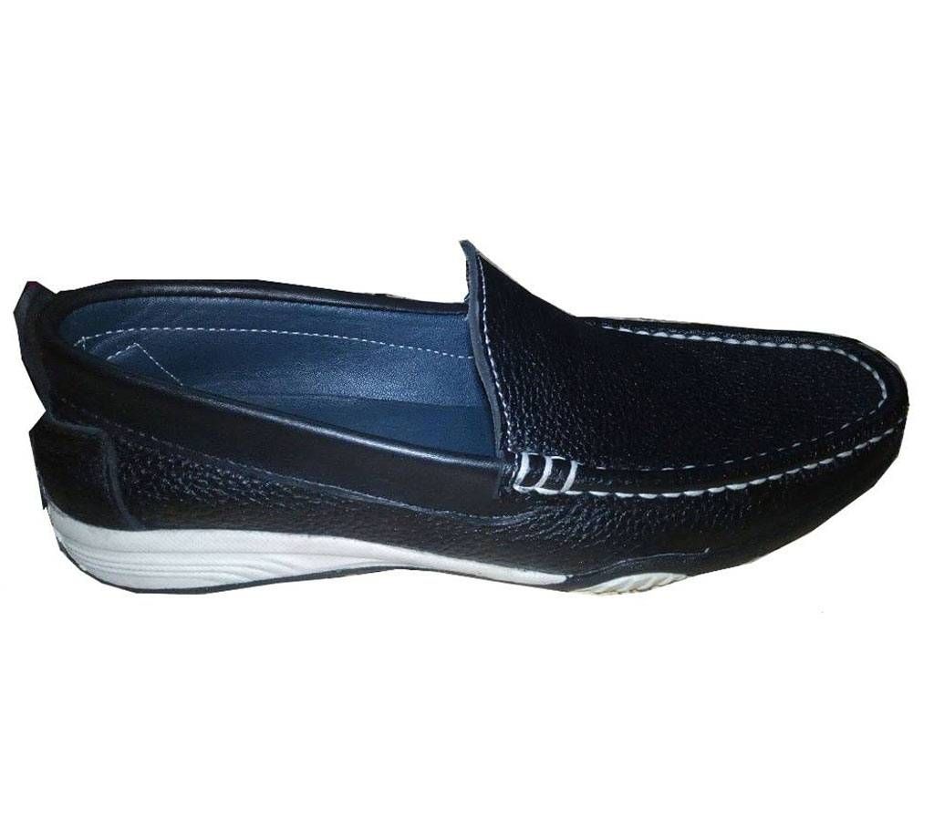 Mens Black Leather Loafer