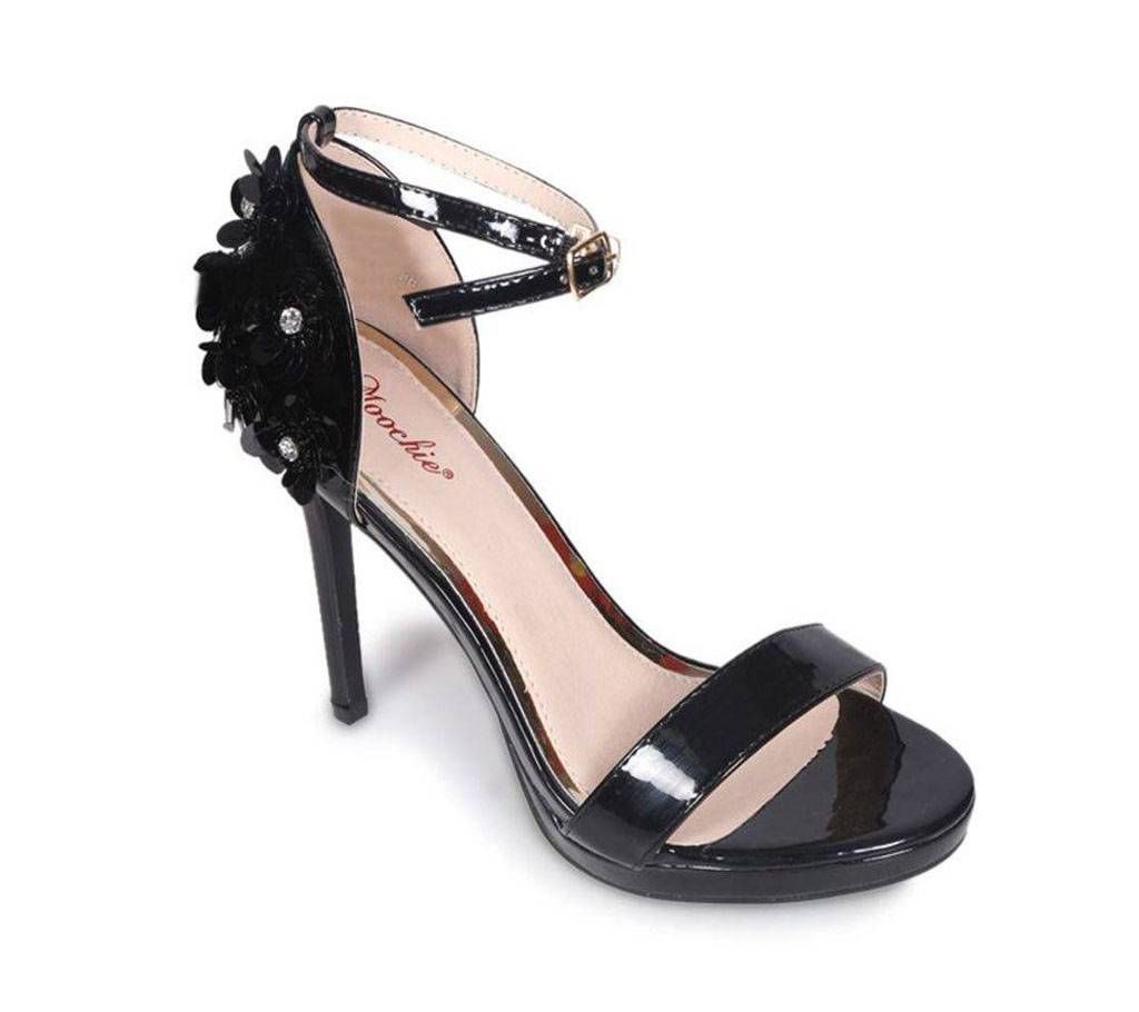 Moochie Multi Black Leather Ladies Pencil Heel