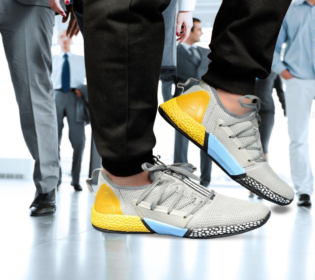 Gray Mesh Men Sport Sneaker Shoes c