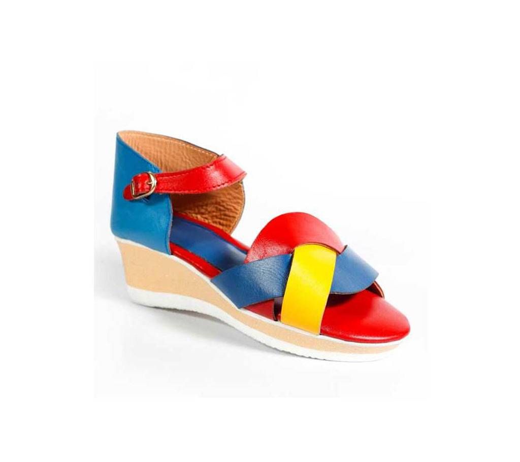 AA063 Red+Yellow+Blue Ladies Sandal