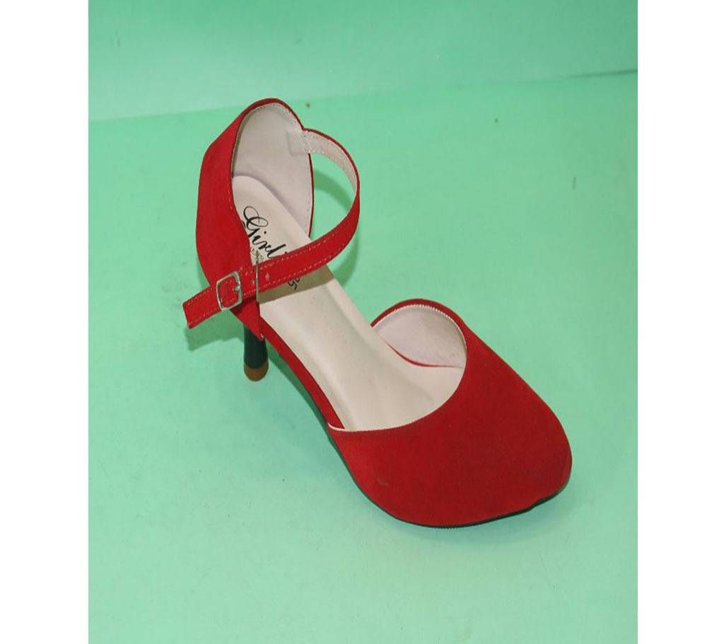 Red Artificial Leather  High Heels for Women
