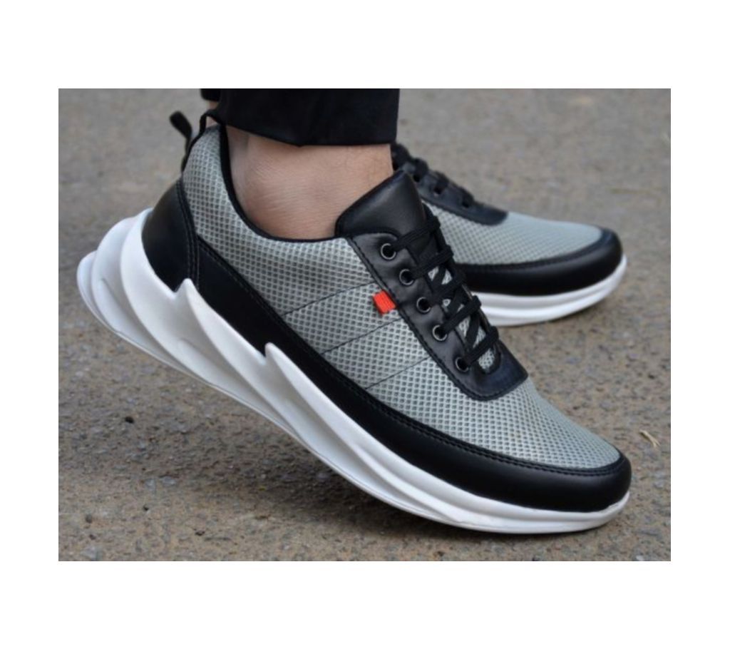 Gray Mesh Men Sport Sneaker Shoes d