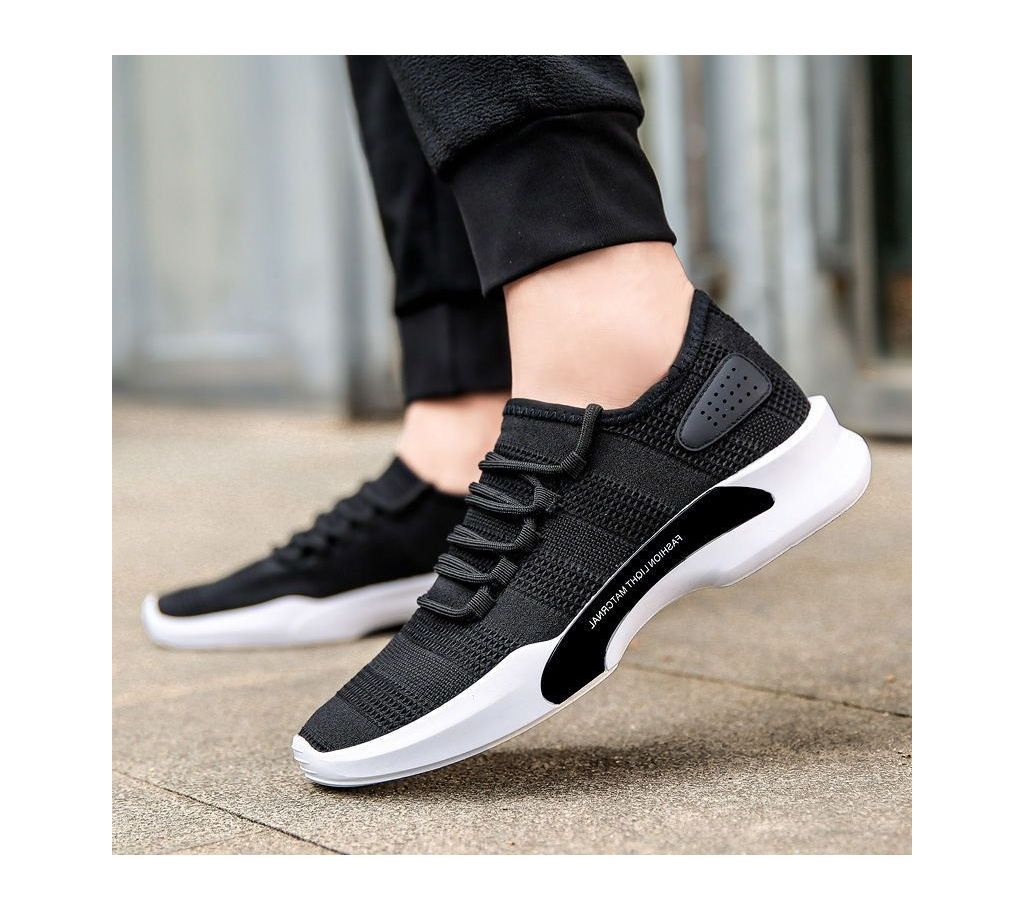 Menz Casual Sneakers Shoes - 598 - Ash Black with White Mix