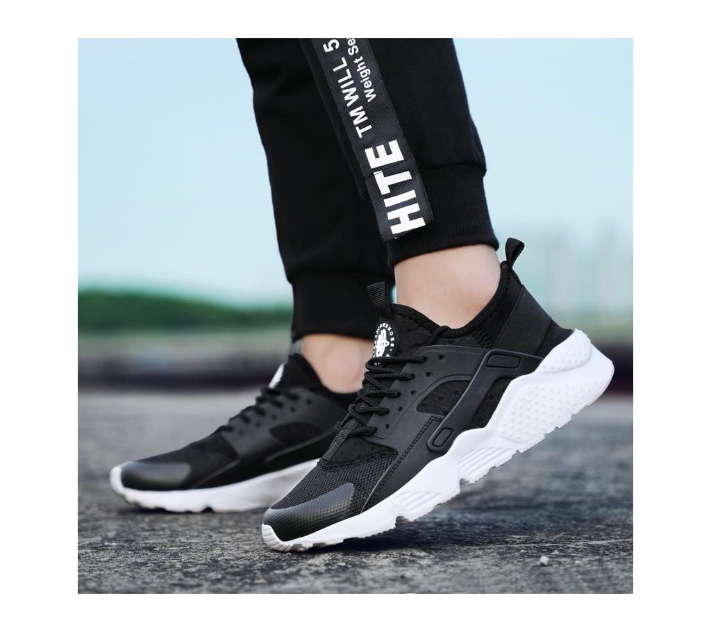 Menz Sneakers Shoes  - 596 - Black with White Mix