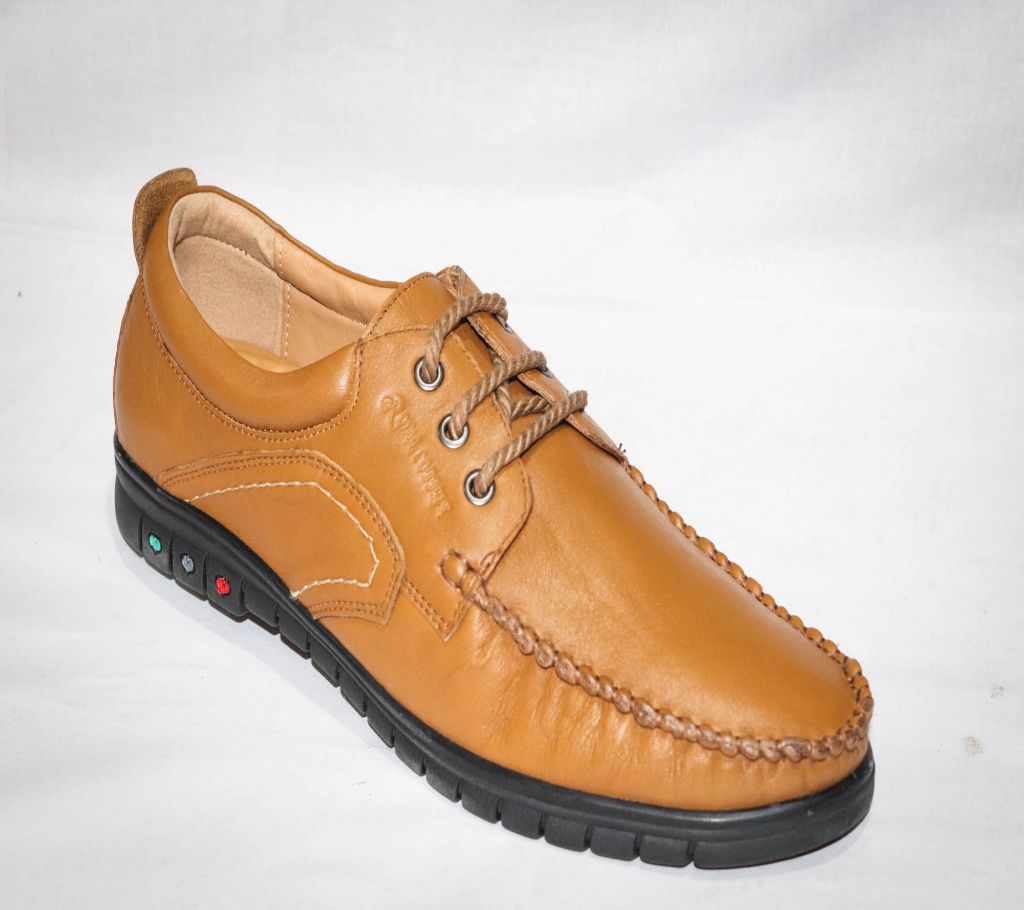 Dark Brown Genuine Leather Casual Shoes for Men