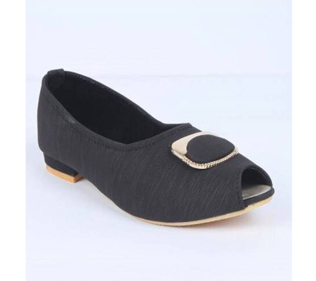 Ladies Black Flat Sandal