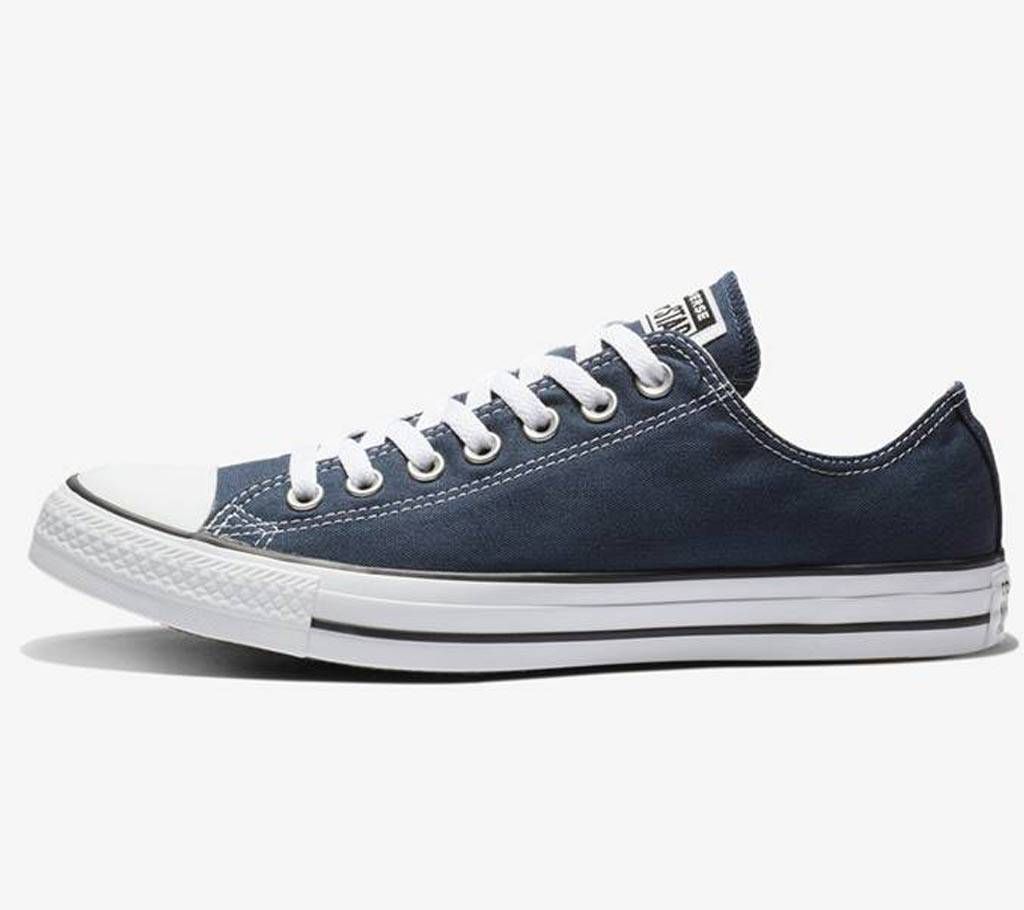 Blue PU Leather Basic Sneakers For Men