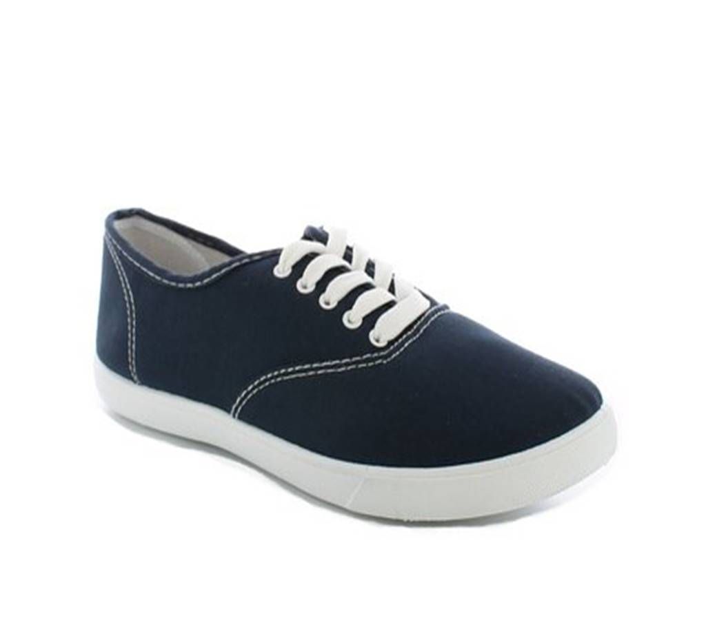 Navy Blue PU Leather Basic Sneakers For Men