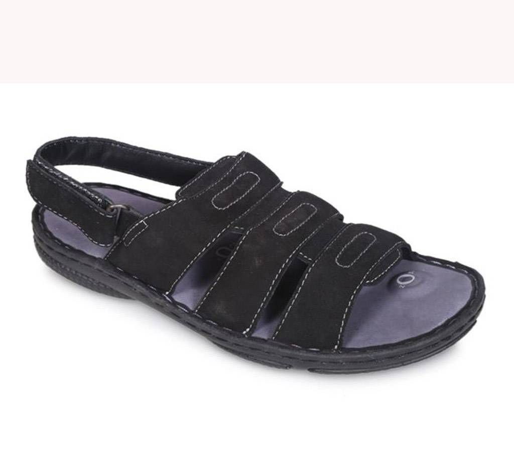 Dr. Mauch Men's Black and Grey Suede Leather Sandal

