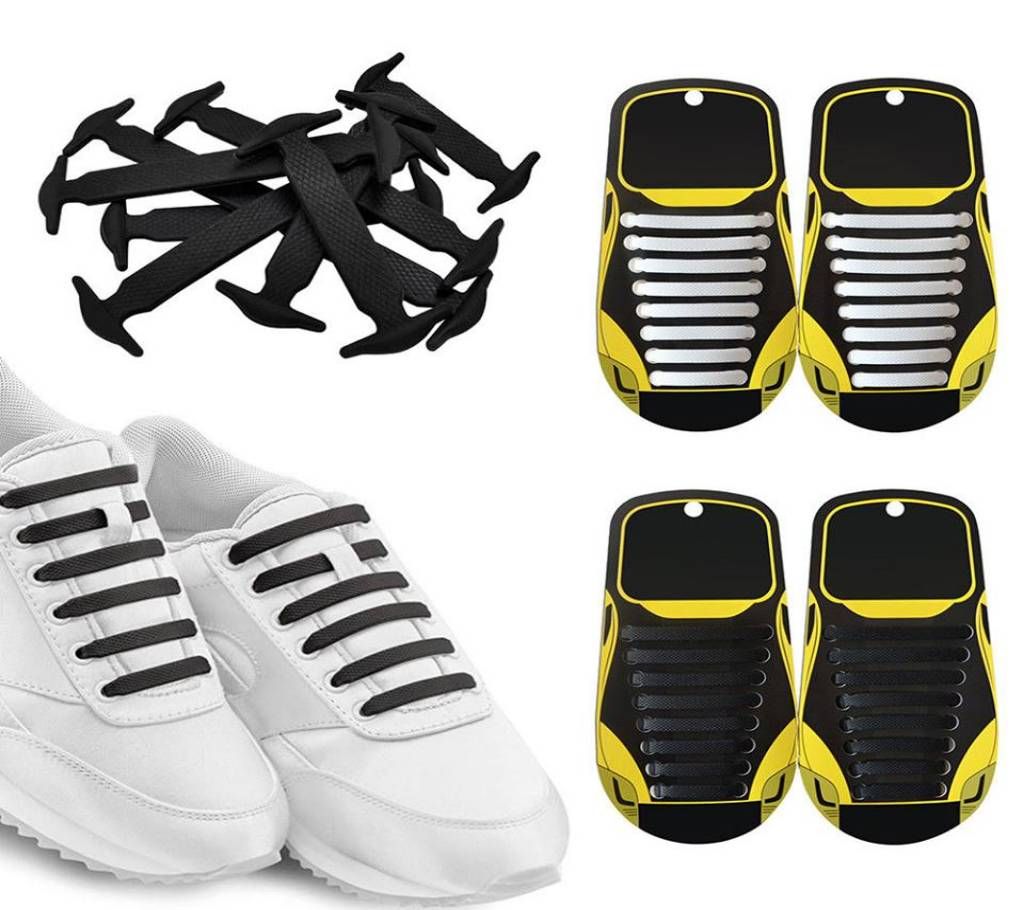 2 pair Easy No Tie Shoelaces Elastic Silicone