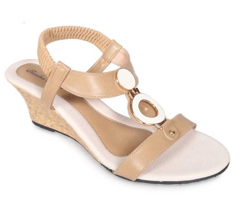 Sandra Rosa Beige Leather Heel Ladies Sandal