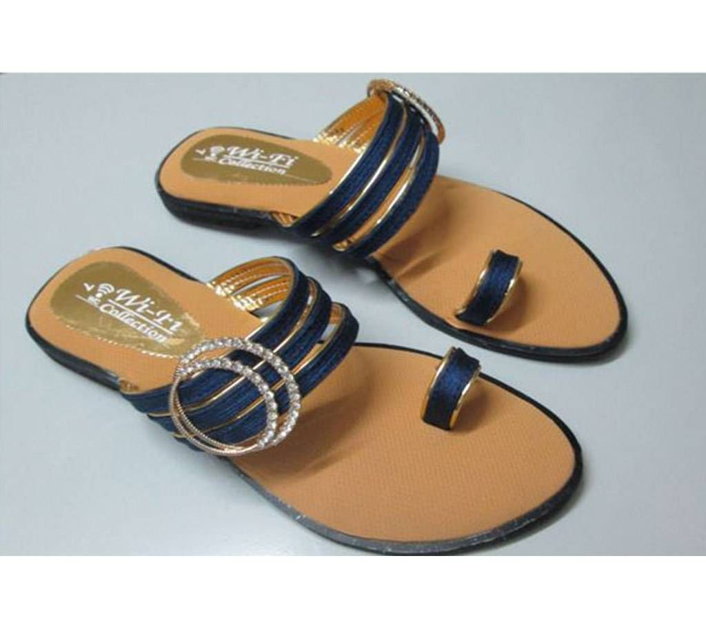 Blue Artificial Smart Flat Sandal for Women
