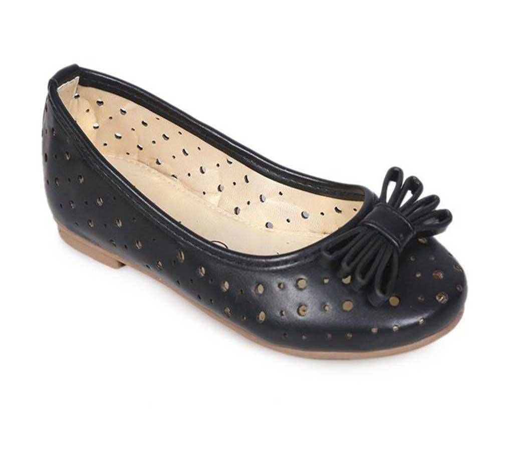Twinkler Black Leather Junior Girl's Sandal