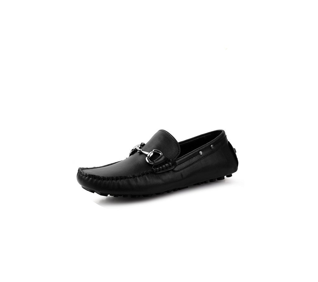 Leather gents loafer shoe-Black 