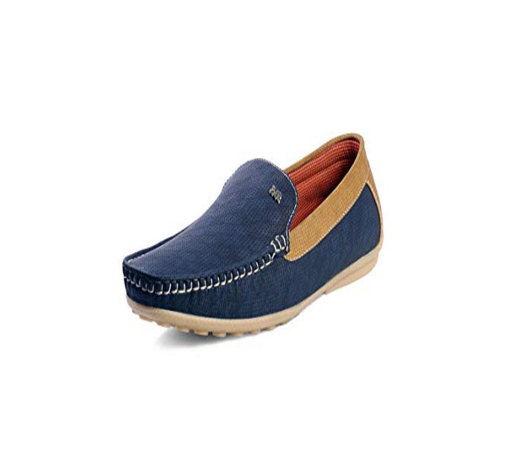 Leather gents loafer shoe-Blue 